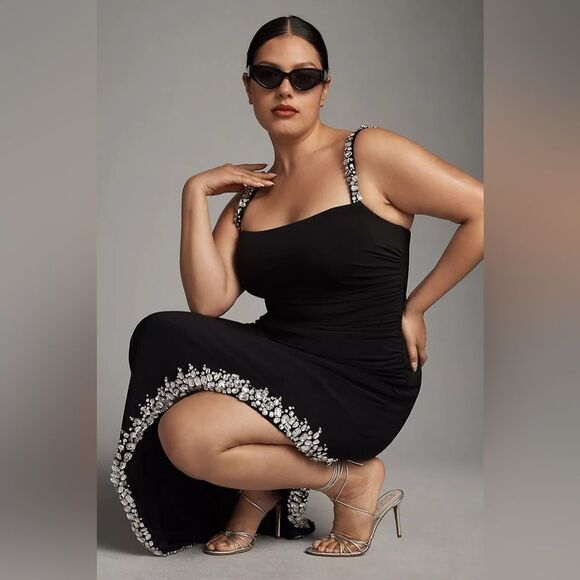 MAC DUGGAL EMBELLISHED ASYMMETRICAL LACE UP GOWN 76994 - Picture 4 of 4